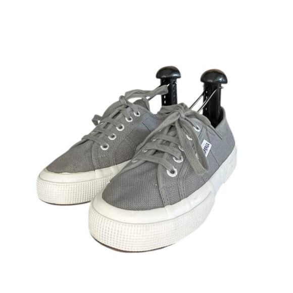 Womens Superga 2750 Cotu Classic Canvas Sneakers Size 7 Gray White - Picture 2 of 6